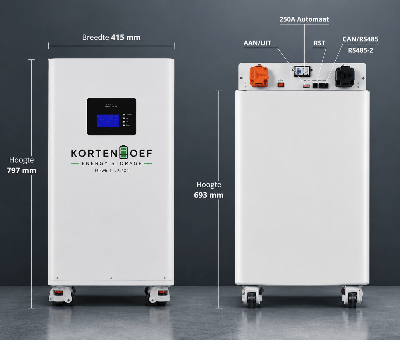 16 kWh LiFePO4 thuisaccu incl. kabels - Afbeelding 2